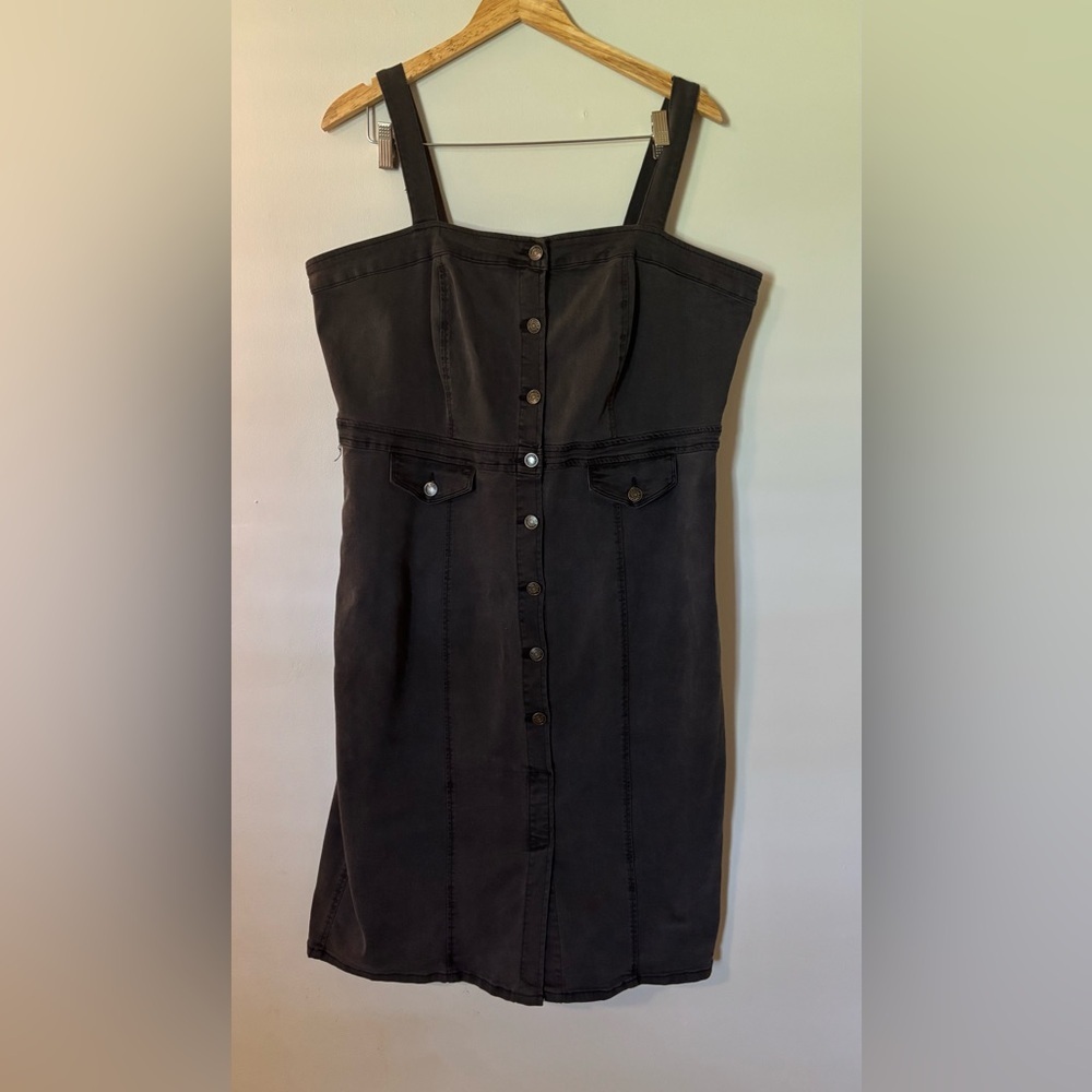 New York and Company!  Black Denim Button-Down Dress